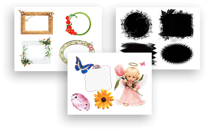 Рамки, маски и клипарт в программе ФотоКОЛЛАЖ